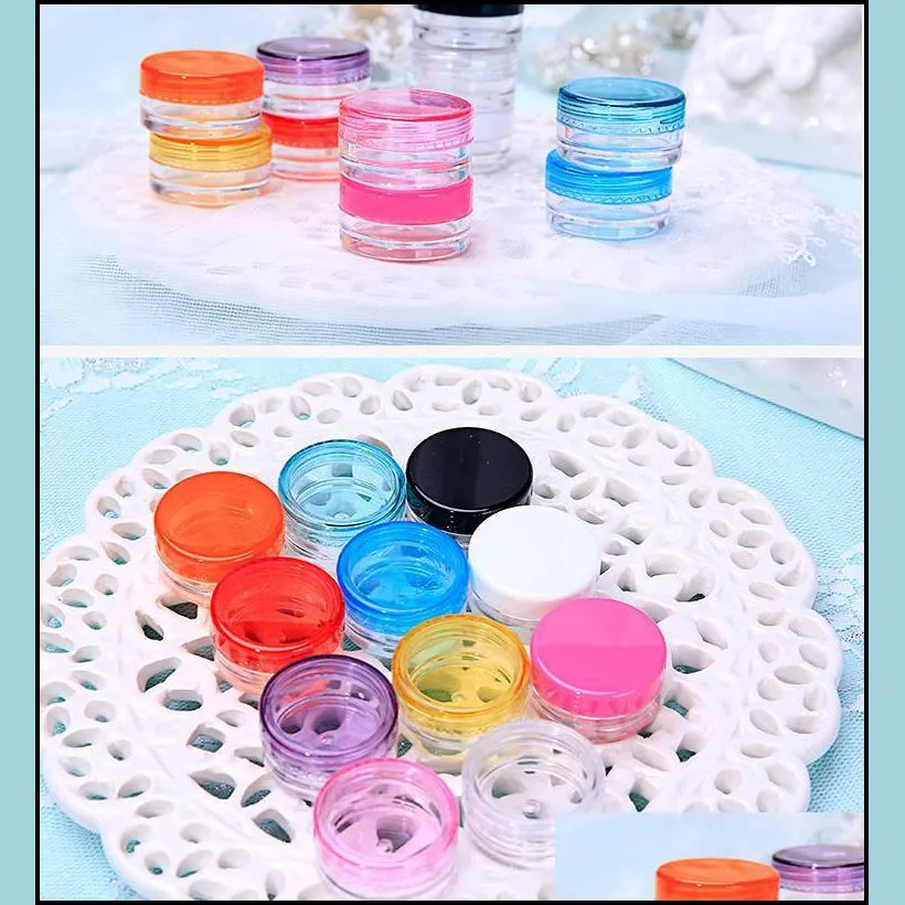 Food Grade Plastic Box 3g/5g Round Bottom Cream Small Sample Bottle Cosmetic Packaging 11 Colors