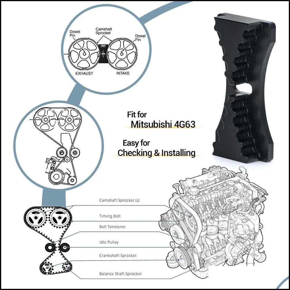 PQY Aluminum Engine Cam Gear Lock / Timing Belt Install Tool For Mitsubishi Lancer 4G63  Kia PQY-CGL02