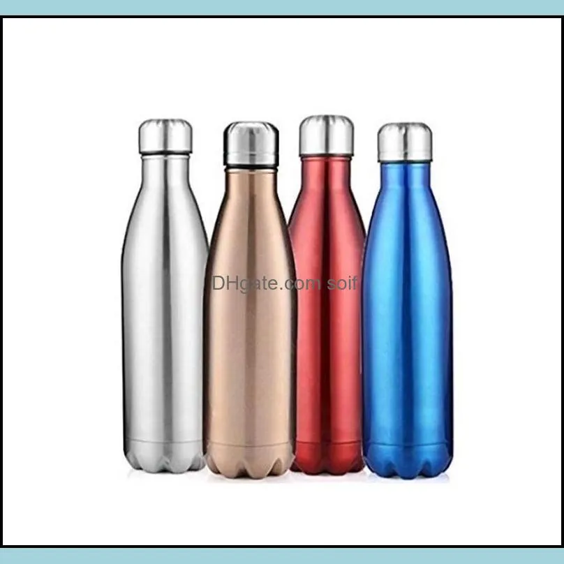 350ml/500ml Vacuum Cup Coke Mug Stainless Steel Bottles Insulation Cup Thermoses Fashion Movement Veined Water Bottles