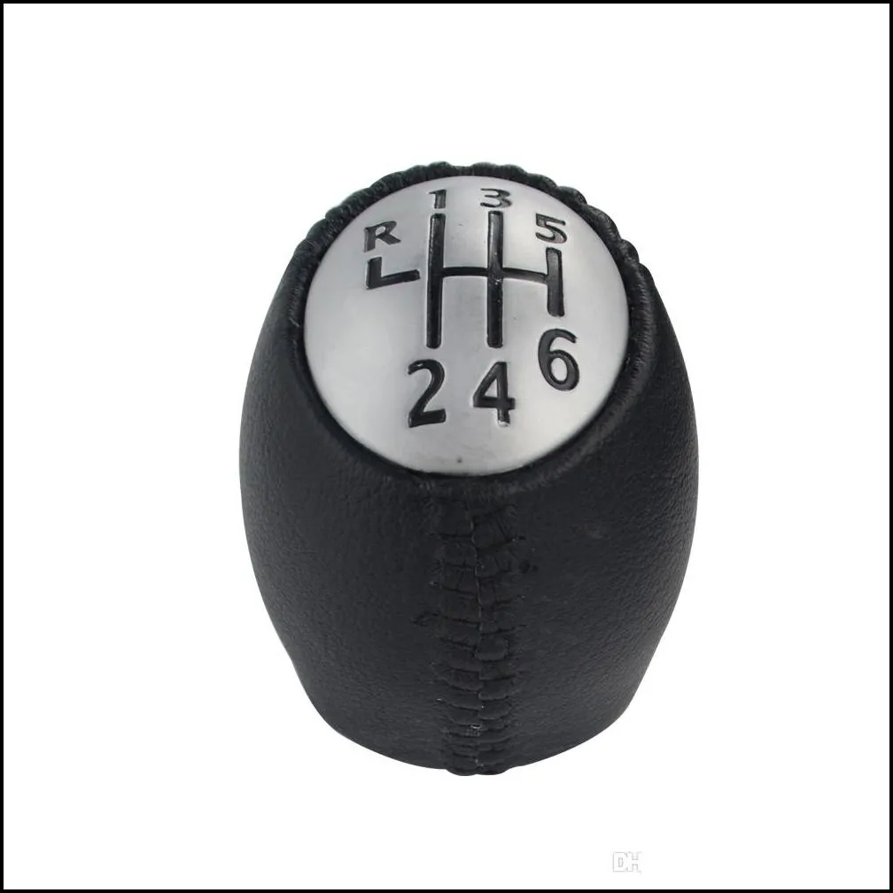 PQY - Leather 6 Speed Manual Car Gear Shift Knob Car Styling For Renault MEGANE SCENIC LAGUNA ESPACE MASTER For VAUXHAL For OPEL
