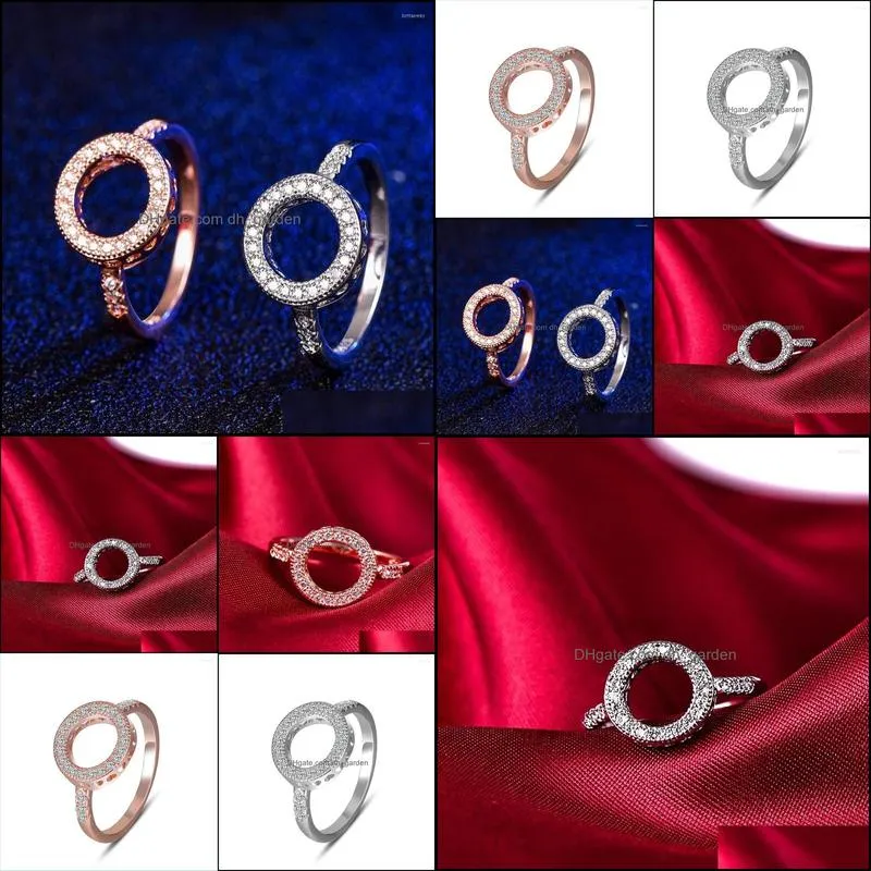 wedding rings fashion female round finger for women lover jewelry party trendy rose gold sliver color ring wholesale