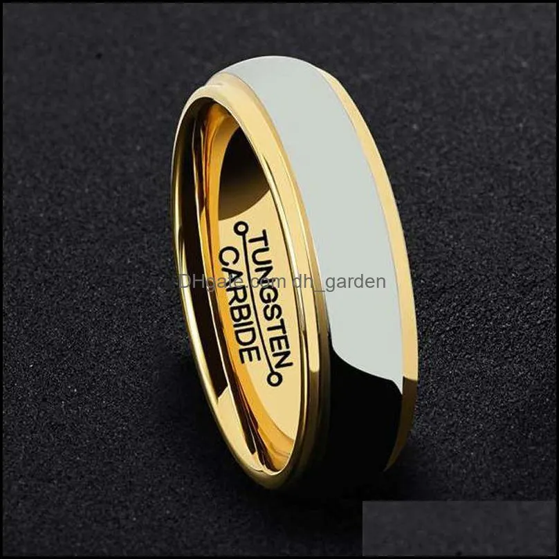 wedding rings arrival 6mm width sliver and gold two colors tungsten carbide for couples comfort fit size 713wedding brit22