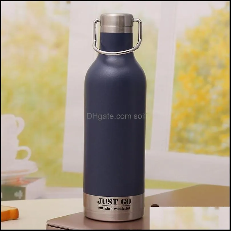 Creative Sports Vacuum Cup Portable Five Colors Water Bottle Durable Wear Resistant Stainless Steel Tumbler