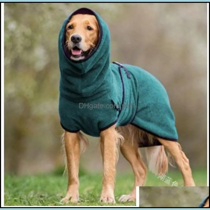 Golden Hair Dogs Hood Clothing Pure Color Winter Thickening Fashion Pets Dog Splicing Clothes
