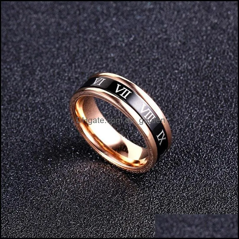 wedding rings 6mm titanium steel ring roman numerals loves rotatable for men and womenwedding brit22