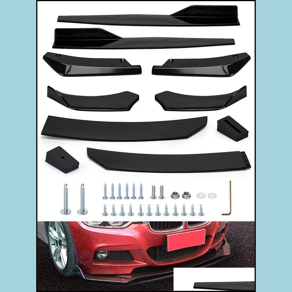 Universal Car Front Rear Bumper Lip Spoiler Diffuser Body with Side Skirt Splitter For Honda For Civic Sedan 4Dr 2016 2017 2018