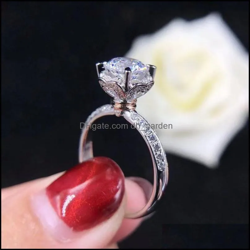 wedding rings exquisite fashion shiny zircon heart shape silver plated metal ring for women elegant romantic jewelry giftwedding