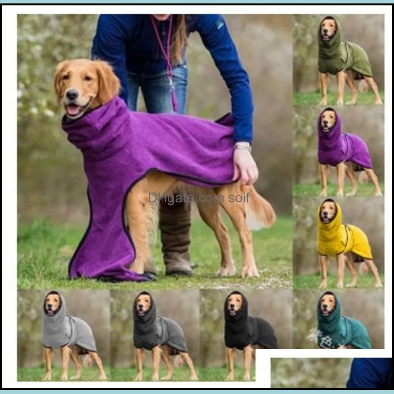 Golden Hair Dogs Hood Clothing Pure Color Winter Thickening Fashion Pets Dog Splicing Clothes