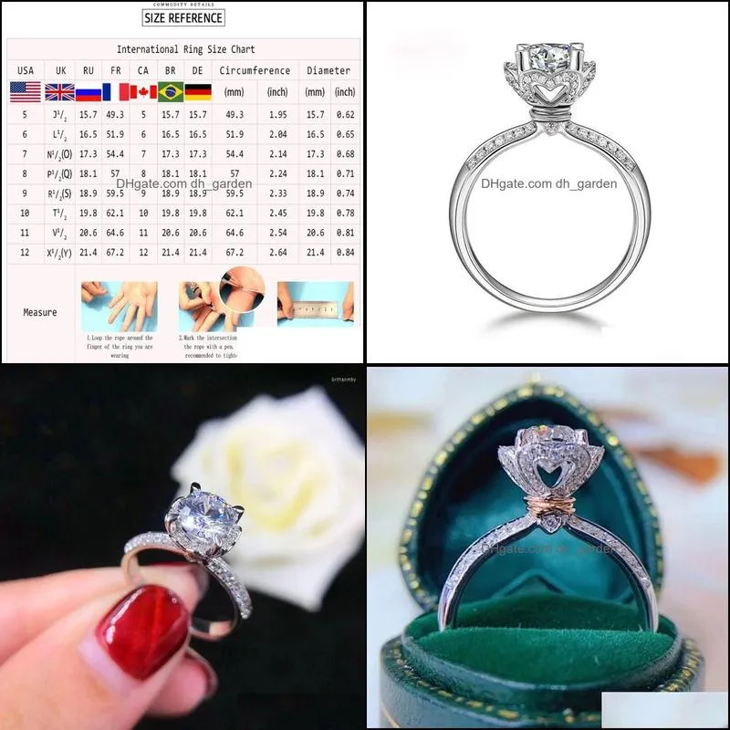wedding rings exquisite fashion shiny zircon heart shape silver plated metal ring for women elegant romantic jewelry giftwedding