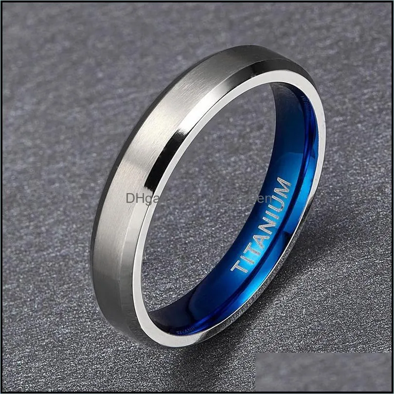 wedding rings 4mm blue inlay titanium for women fashion love female engagement promise jewelry anillos mujer sieradenweddingwedding