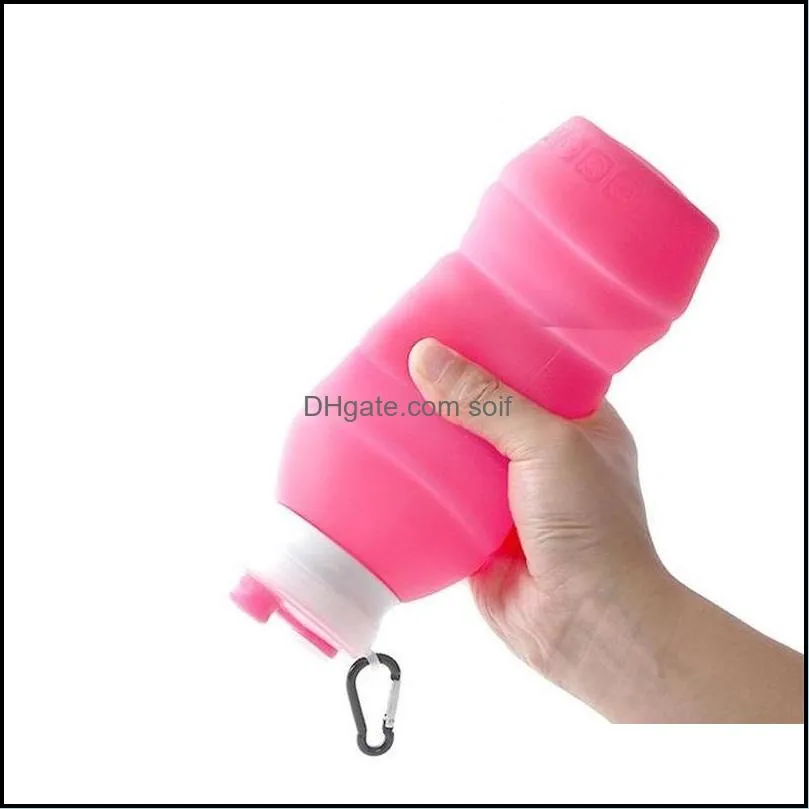 Silicone Collapsible Water Bottle Outdoors Motion Travel Kettle Party Gift Cup Stock Product For Children
