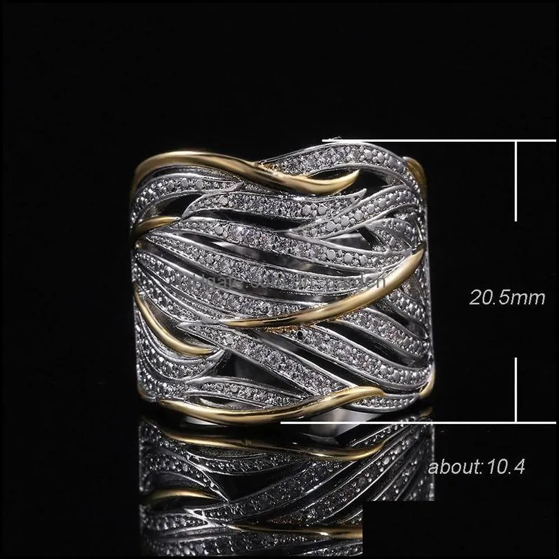 Wedding Rings Wide Weave Finger For Women Men Fashion Jewelry Silver Color/gold Engagement Female AnelWedding Brit22