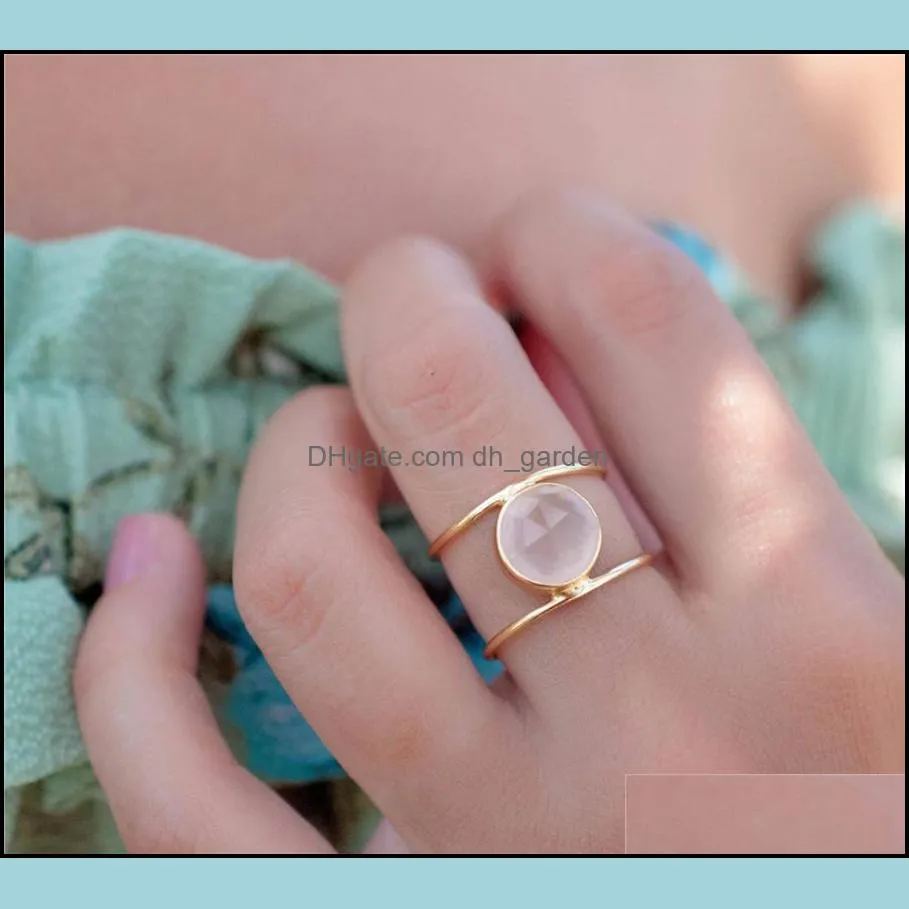 wedding rings boho female big moonstone ring unique style gold color jewelry promise engagement for womenwedding brit22