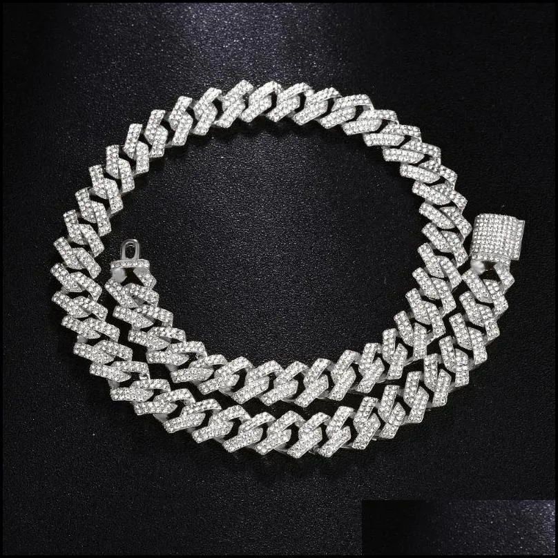 Chains Iced Out Cuban Choker Fine Jewelry Chain Woman Punk 16MM Hip Hop Gold Charm For Make Necklaces Men AccessoriesChains