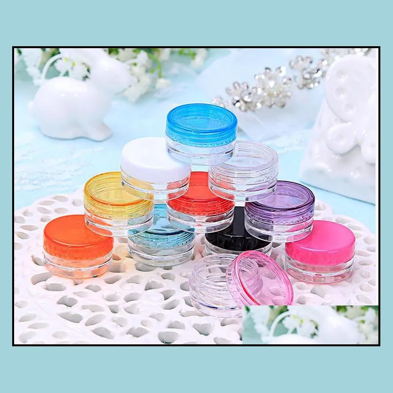 Food Grade Plastic Box 3g/5g Round Bottom Cream Small Sample Bottle Cosmetic Packaging 11 Colors