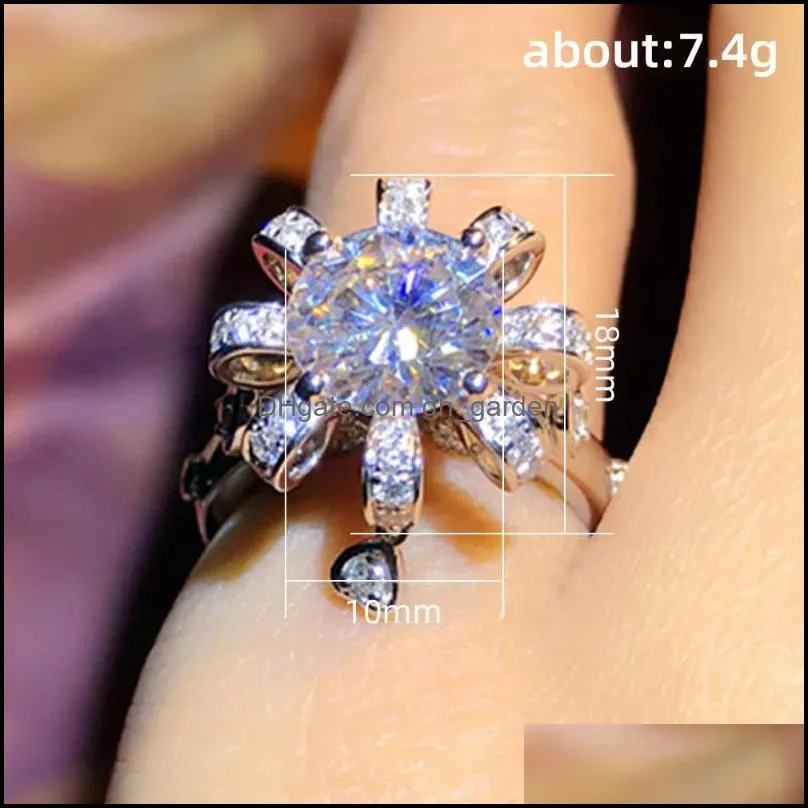 wedding rings gorgeous elegant ladys finger ring for bright crystal jewelry party noble women delicate design accessorieswedding