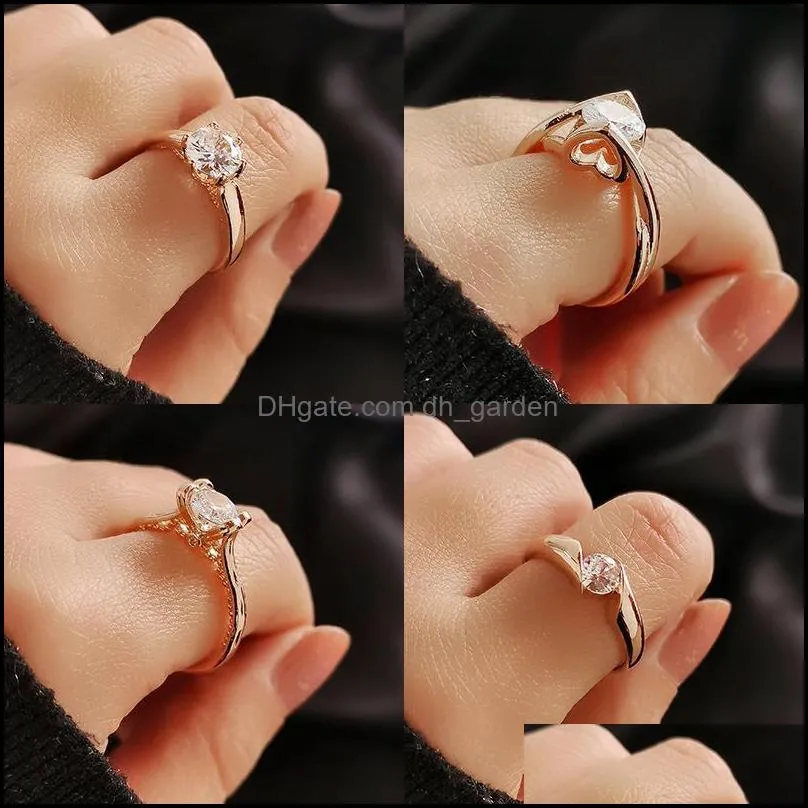 wedding rings 2022 fashion hollow 585 rose gold color ring lace bride for women engagement accessories zd1 lk6wedding brit22