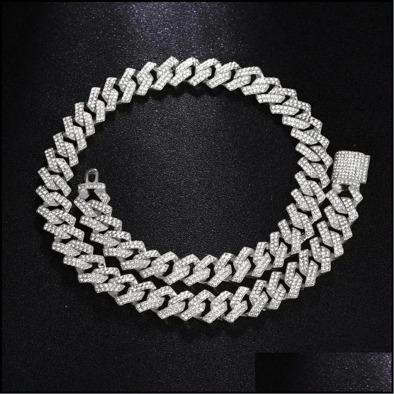 Chains Iced Out Cuban Choker Fine Jewelry Chain Woman Punk 16MM Hip Hop Gold Charm For Make Necklaces Men AccessoriesChains