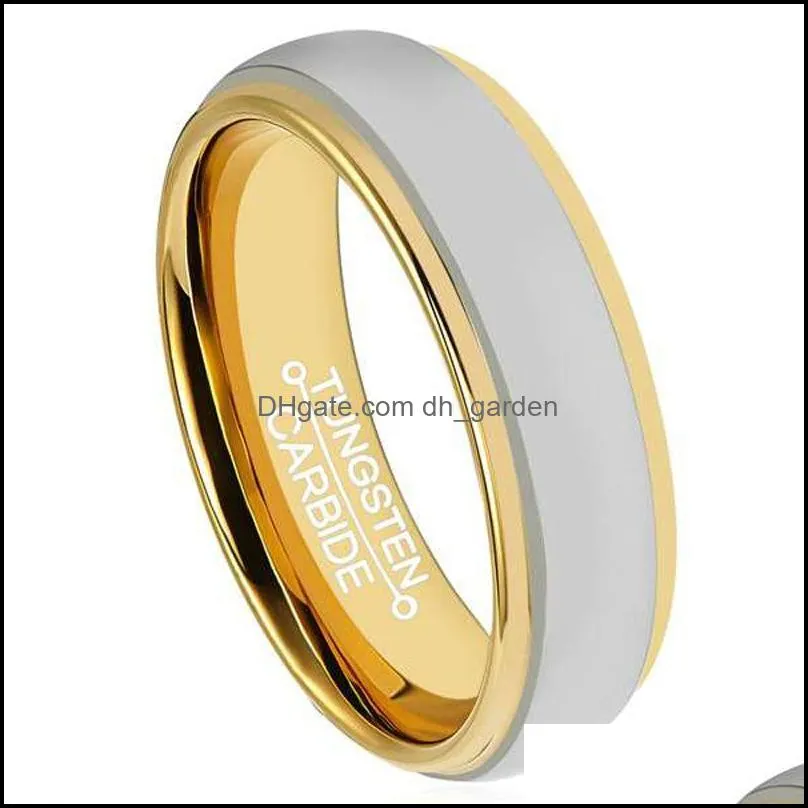 wedding rings arrival 6mm width sliver and gold two colors tungsten carbide for couples comfort fit size 713wedding brit22
