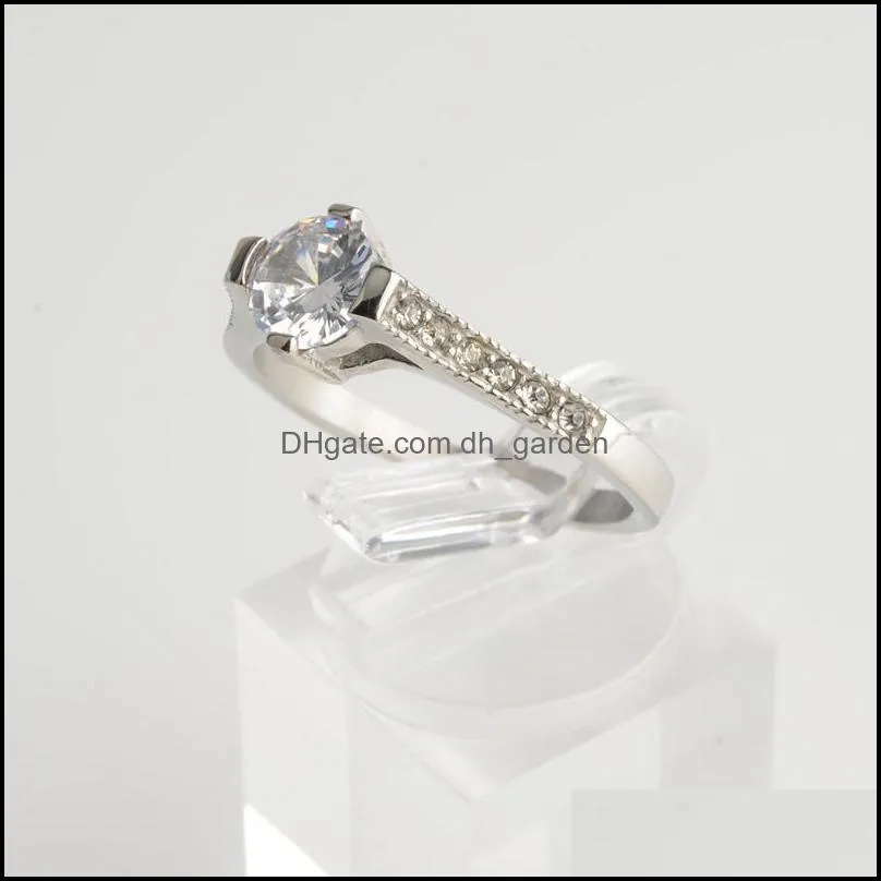 wedding rings stainless steel luxurious bridal for women white gold color inner romantic engagement proposal 4 girlfriendwedding