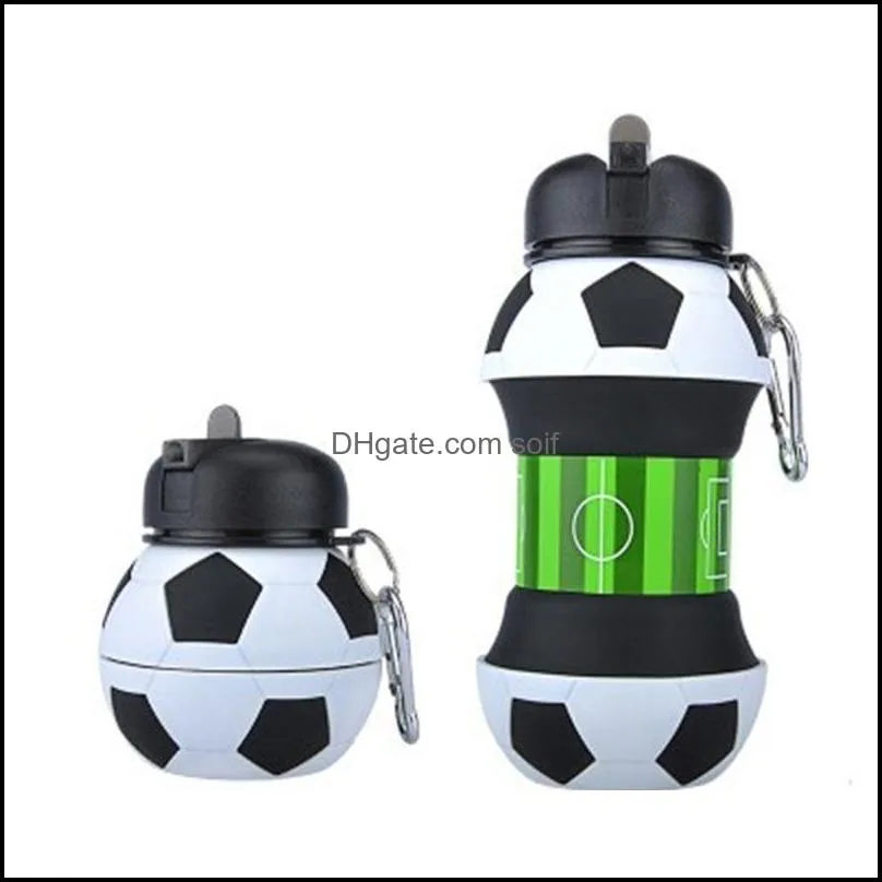 Folding Collapsible Bottle Silicone Water Basketball Soccer Portable Cups For Student Use Anti Skid Popular Style