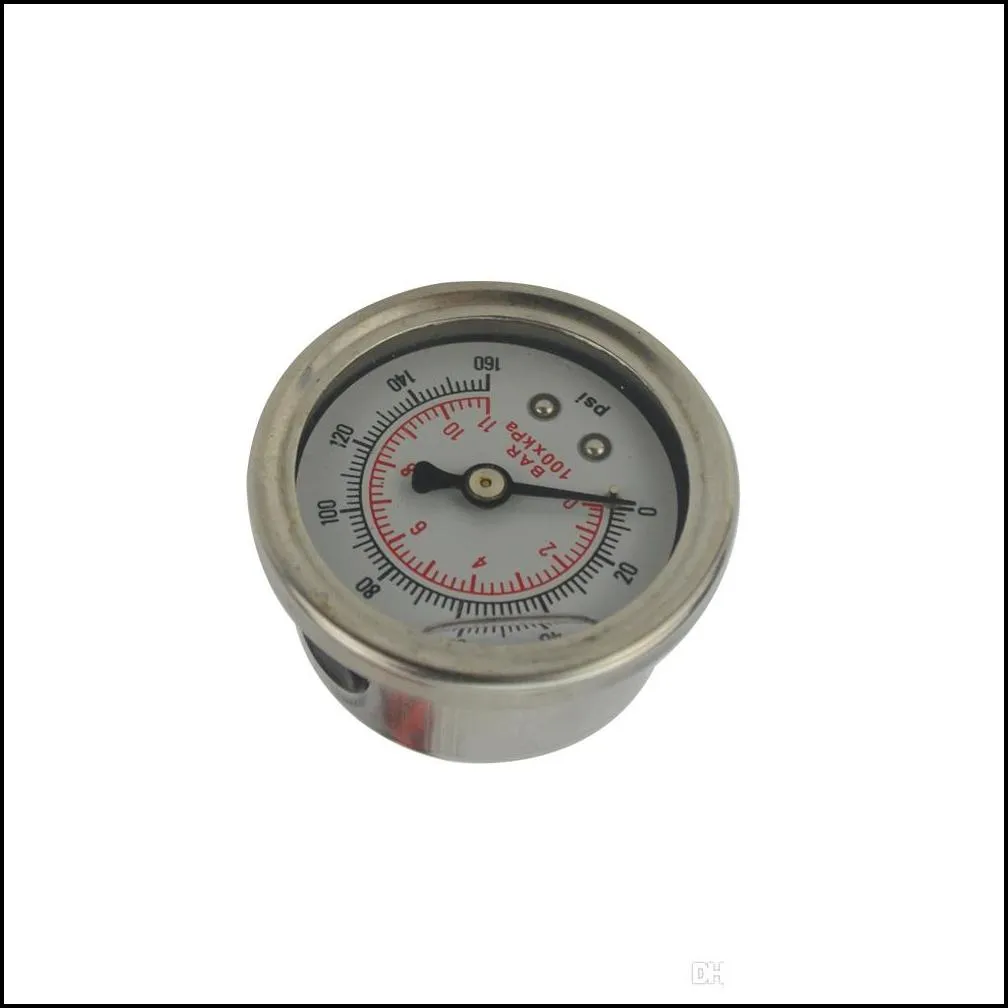 PQY - Universal Adjustable Fuel Pressure Regulator Oil 160psi Gauge AN 6 Fitting End WITH/WITHOUT PQY LOGO + STICKER PQY7843R