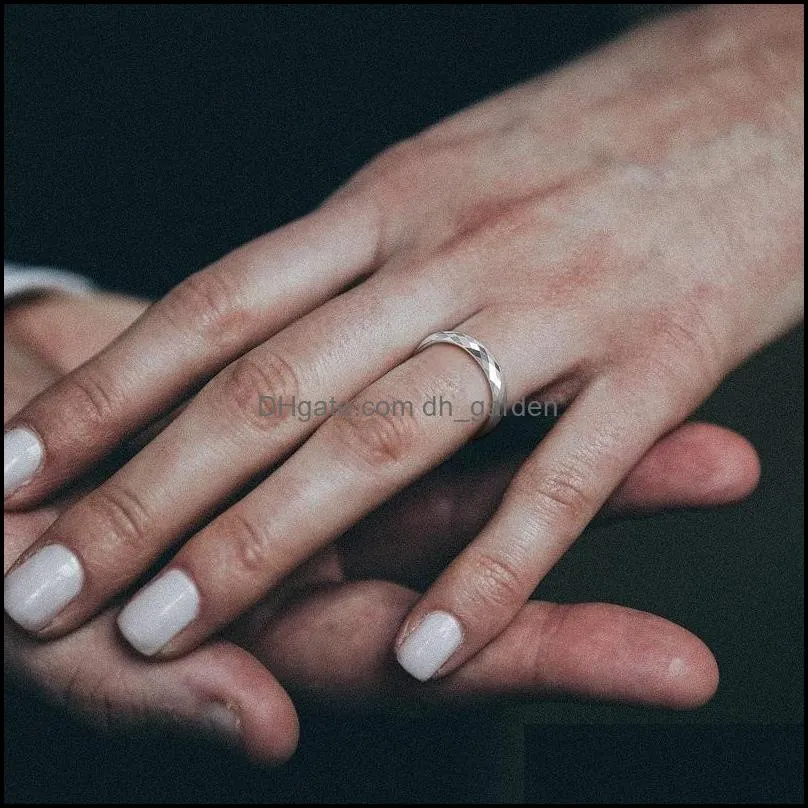 Wedding Rings Tigrade 4mm Multi-Faceted Tungsten Rose Gold/Black/Gold Engagement Band For Women Men Comfort Fit CoupleWeddingWedding