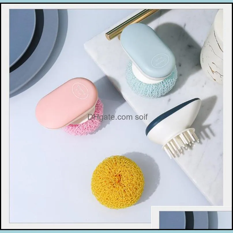 nano clean brush kitchen pot and dishwashing brushing household cleaning brushes replaceable fiber ball 137 j2