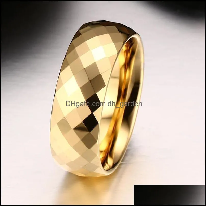 wedding rings diamond tungsten steel gold faceted ring mens trend domineering face ins online celebrity fashion ringwedding brit22