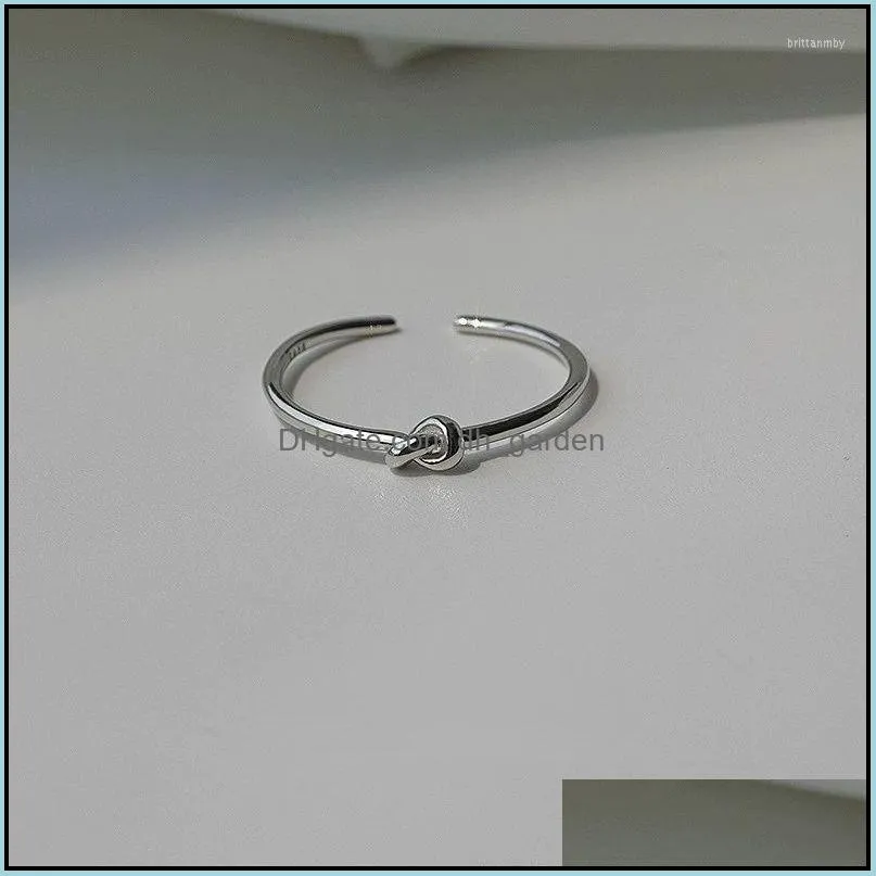 Wedding Rings Women Silver Color Knot Shape Ring Open Jewelry Simple Style Elegant Size Adjustable Engagement Finger