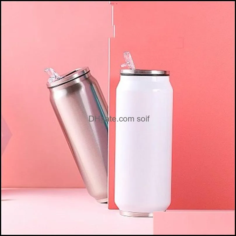 Sublimation Blanks Cans Vacuum Cup Blank Coated Cups Children Personality Motion Outdoor Bottles 400ML Large Capacity 16xmH1