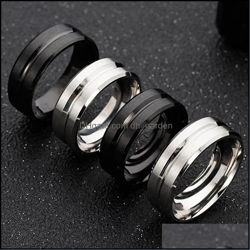 wedding rings luxury charm matte groove ring for men women fashion polished stainless steel jewelry giftwedding brit22