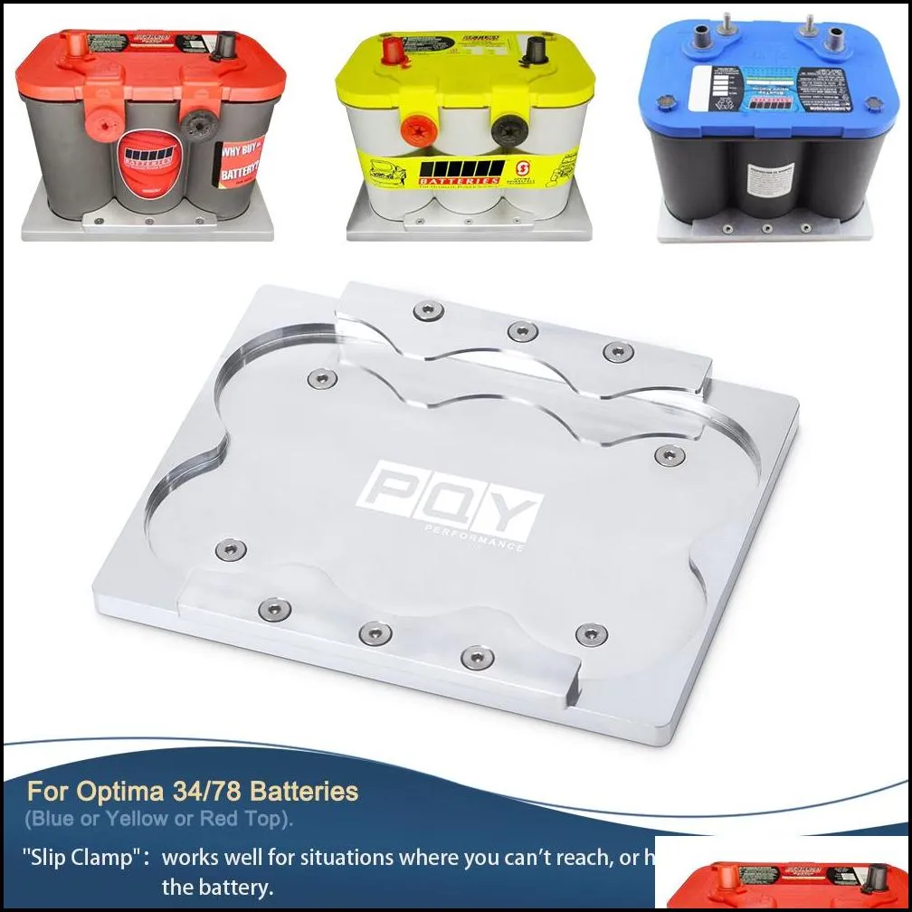 High Quality Group 34/78 For Optima Yellow Red Blue Battery Holder Tray Relocation Bracket Mount Aluminum PQY-BTD02-QY