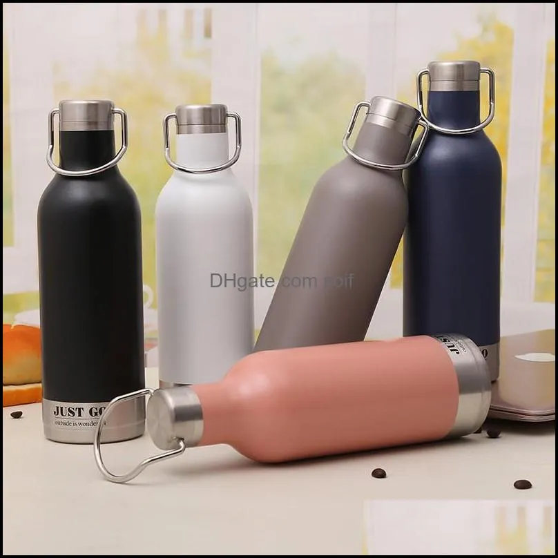 Creative Sports Vacuum Cup Portable Five Colors Water Bottle Durable Wear Resistant Stainless Steel Tumbler