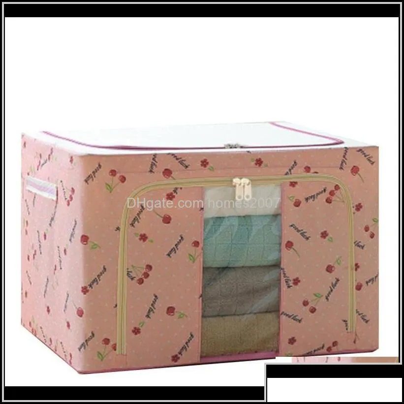 Housekeeping Organization Home Gardenoxford Cloth Steel Frame Storage Box For Clothes Bed Sheets Blanket Pillow Shoe Holder Container