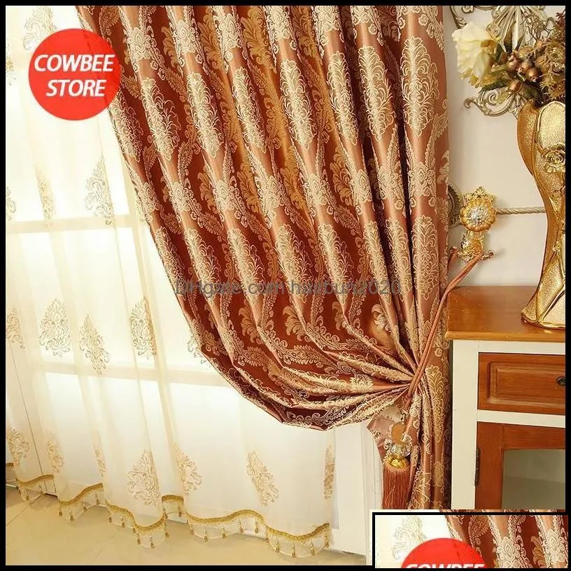 Curtain Drapes Curtain Drapes European Luxury Curtains Embroidered For The Living Room Bedroom Jacquard Backdrop Balcony Windows B