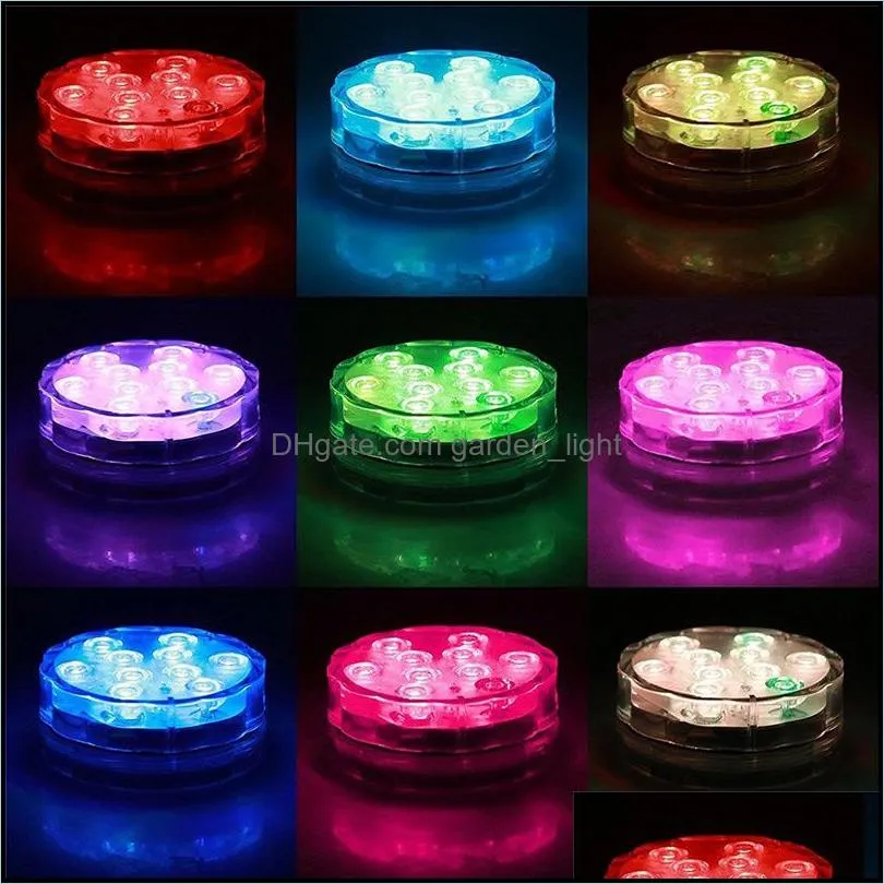 led rgb submersible lamp ip65 battery operated light multicolor changing underwater pool lights with remote control for wedding party