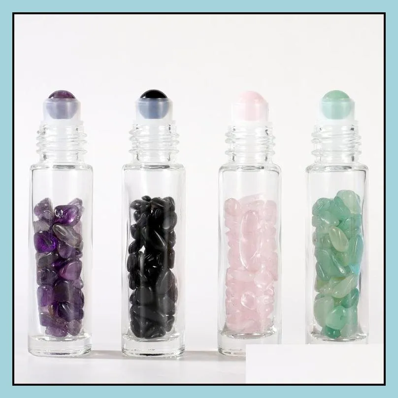 natural jade arts and crafts rollerball bottle perfume dispenser transparent glass 10ml