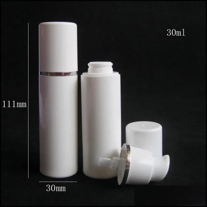 15ml 30ml 50ml high quality white airless pump bottle travel refillable cosmetic skin care cream dispenser lotion packing container