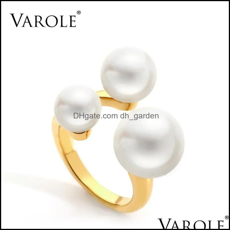 Wedding Rings Beautiful Pearl Ring Gold Color Ladies Midi Knuckle For Women Fashion Jewelry Bague Femme AnillosWedding Brit22
