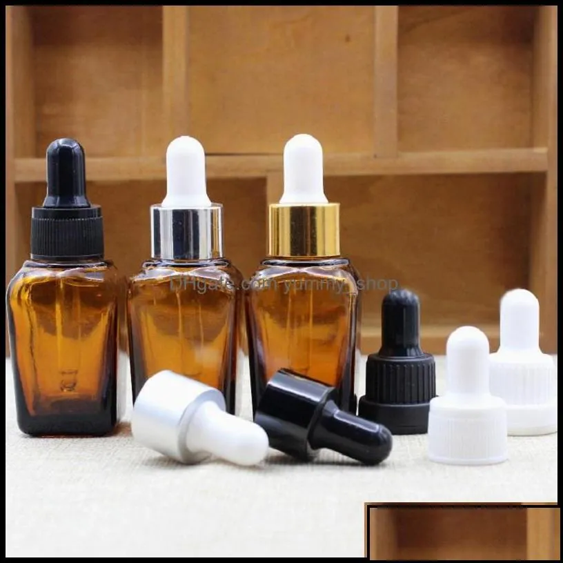 Packing Bottles Office School Business Industrial Amber Glass  Oil Bottle E Liquid Square Dropper 10Ml 20Ml 30Ml Mtiple Type