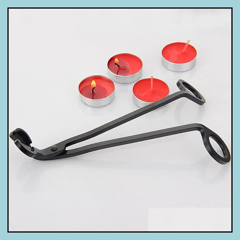 stainless steel candle wick trimmer oil lamp trim scissor cutter snuffer tool hook clipper in black zc843