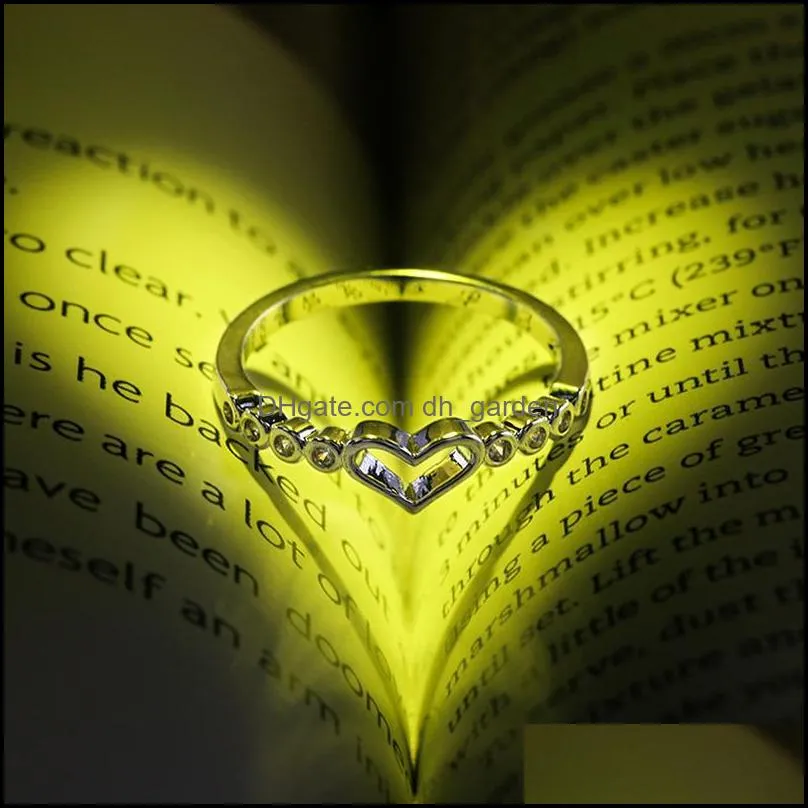 Wedding Rings Hollow Heart For Women Fashion Jewelry Shiny Cubic Zircon Engagement Female Anel Party GiftWeddingWedding Brit22