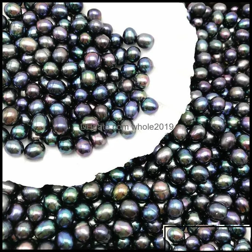 Pearl Loose Beads Jewelry Natural Freshwater Pearls Oyster No Hole 5-6Mm Bright Rice-Shaped Real Different Color Fashion Wholesale Drop