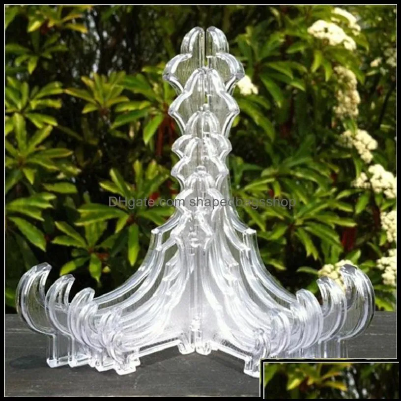 Novelty Items Home Decor Garden Wholesale Tall Clear Frosted Plastic Display Stand Easels Or Plate Holders Dinner Plates Pictures Phone