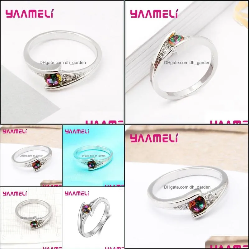 Wedding Rings Trendy Women 925 Sterling Silver Jewelry Engagement Simple Crystal Anniversary Finger Ring For FemaleWedding Brit22