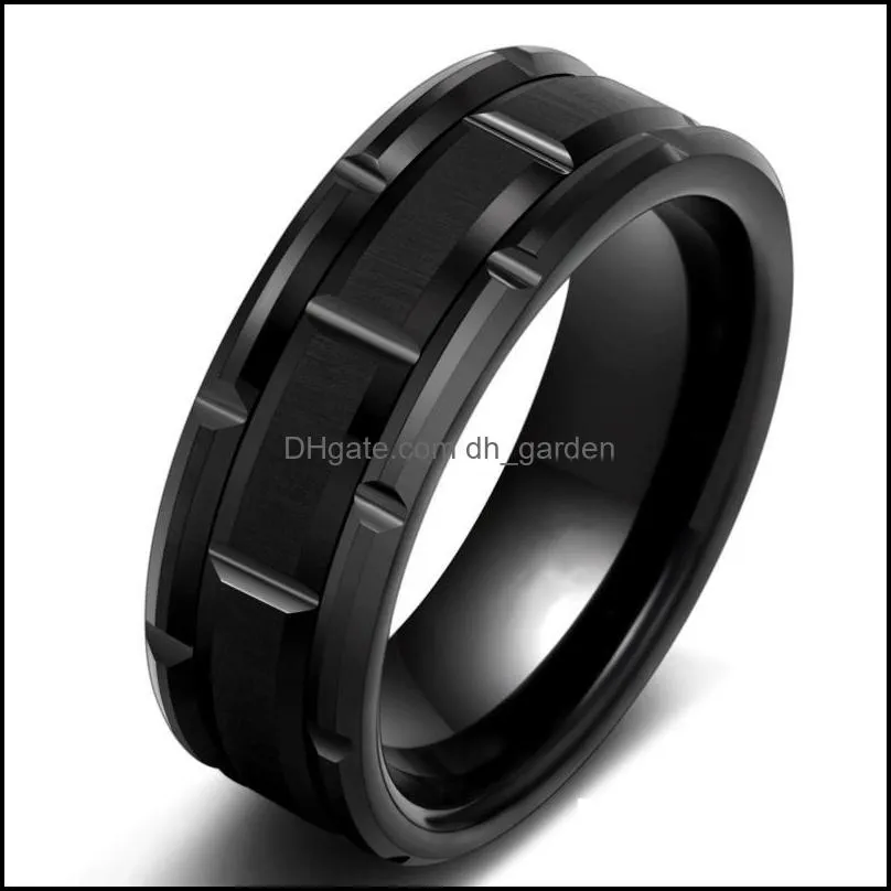 Wedding Rings Couple For Women Black Rhinestone Female Set Trendy Men Stainless Steel Ring Fashion Jewelry Lover GiftsWedding Brit22