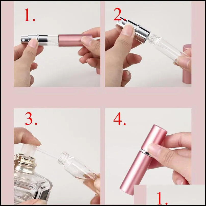 party supplies 5ml portable mini aluminum refillable perfume bottle with spray empty makeup containers with atomizer