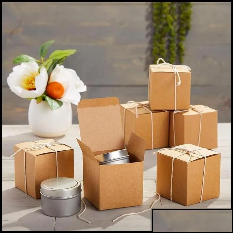 Gift Wrap Various Size Kraft Paper Packaging Gift Box Small Cardboard Boxes Square Factory Wholesale Drop Delivery 2021 Hom Bdegarden