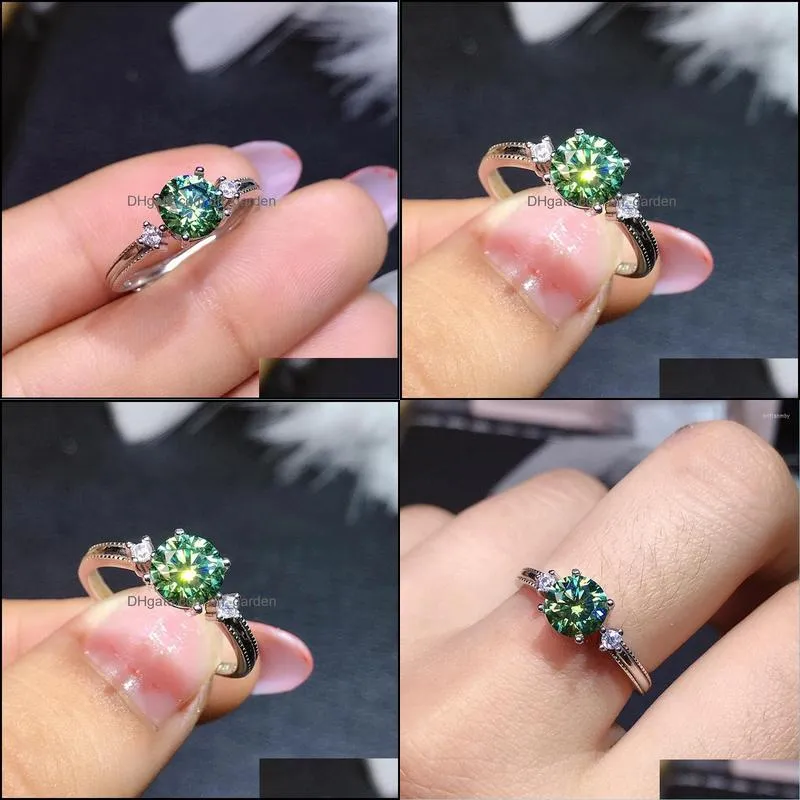 Wedding Rings Green Sapphire Dainty Ring For Women Single Crystal Gemstone Anniversary Proposal Gift Msee pic`s Day HerWedding Brit22